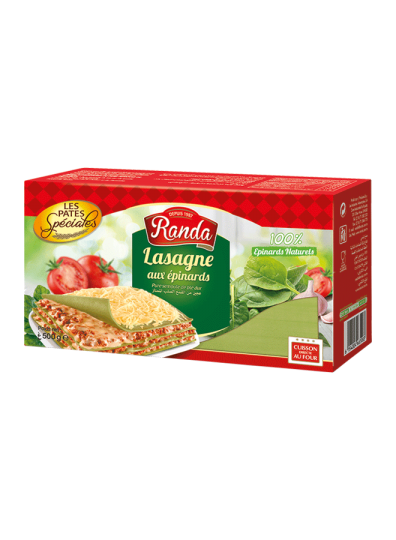 PÂTES SPECIALES LASAGNE AUX EPINARD - RANDA